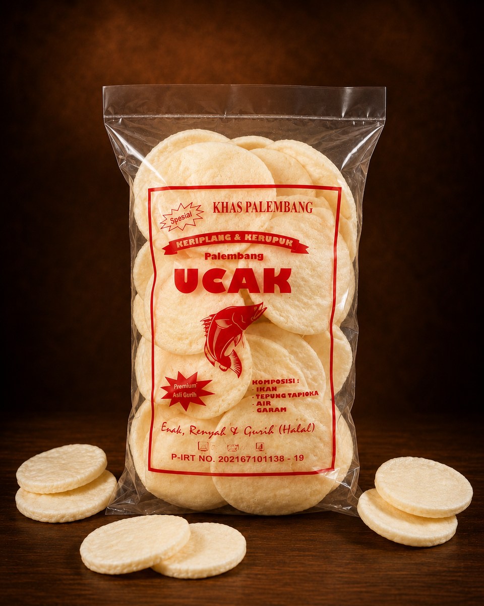 UCAK premium round kemplang in clear packaging